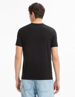 T-shirt rechte ronde hals 100% katoen - zwart