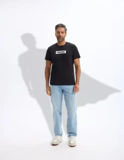 T-shirt rechte ronde hals 100% katoen - zwart