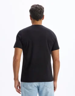 T-shirt rechte ronde hals 100% katoen - zwart