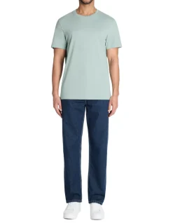 T-shirt regular col rond 100% katoen - vert
