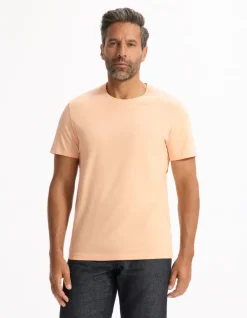 T-shirt regular col rond 100% katoen - oranje