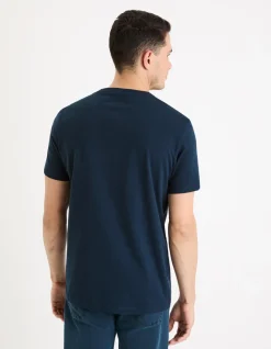 T-shirt regular col rond 100% katoen - marine