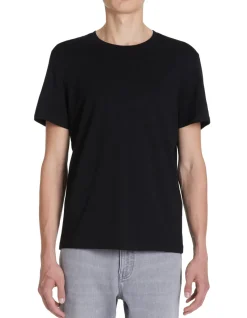 T-shirt regular col rond 100% coton - noir