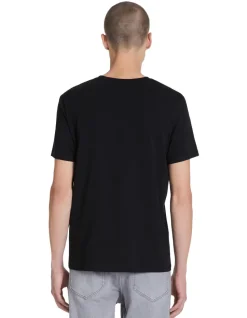 T-shirt regular col rond 100% coton - noir