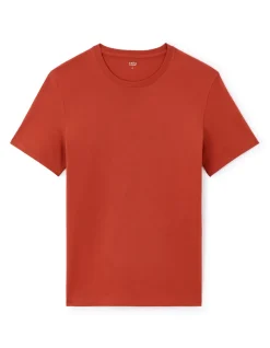 T-shirt regular col rond 100% katoent - terra