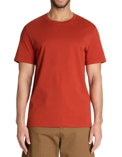 T-shirt regular col rond 100% katoent - terra