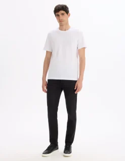 T-shirt regular col rond 100% coton - blanc