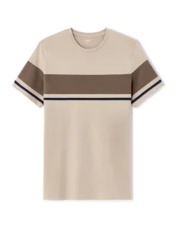 T-shirt regular fit ronde hals 100% katoen - beige