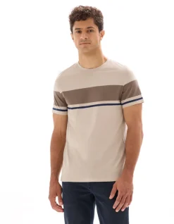 T-shirt regular fit ronde hals 100% katoen - beige