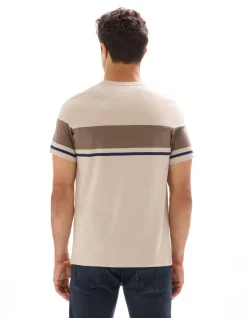 T-shirt regular fit ronde hals 100% katoen - beige