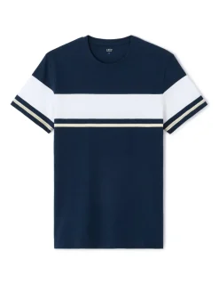 T-shirt regular fit ronde hals 100% katoen - marineblauw