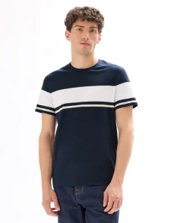 T-shirt regular fit ronde hals 100% katoen - marineblauw