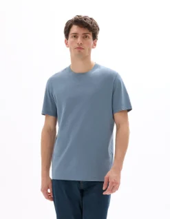 T-shirt regular fit ronde hals 100% katoen - blauw
