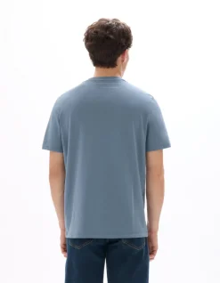 T-shirt regular fit ronde hals 100% katoen - blauw