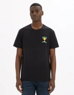 T-shirt regular ronde hals 100% katoen - zwart