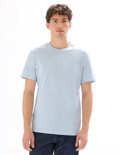 T-shirt regular ronde hals 100% katoen - blauw