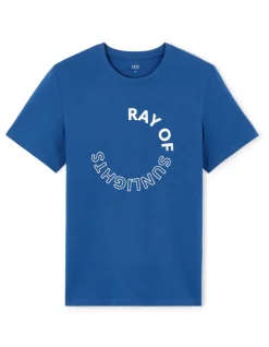 T-shirt regular ronde hals 100% katoen - blauw