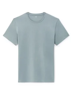 T-shirt slim col rond 100% katoen stretch - groen