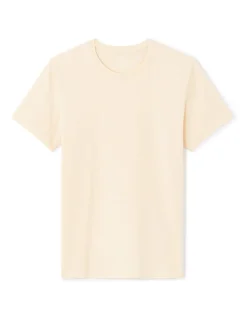 T-shirt slim col rond 100% katoen stretch - blauw