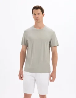 T-shirt standaard pasvorm ronde hals Activ Wear - grijs