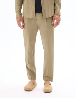 24u seersucker broek - taupe
