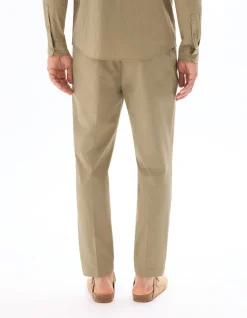 24u seersucker broek - taupe