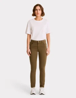 Ultra-stretch slim-fit broek - donker kaki