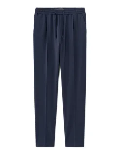 24-uurs rechte stretch canvas broek - marineblauw