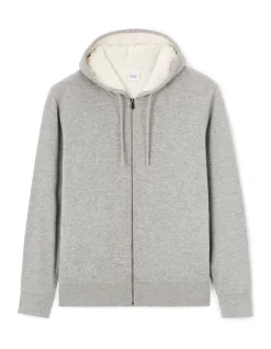 Vaste capuchon sweatshirt in gemengd katoen - gemêleerd grijs