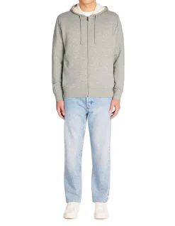 Vaste capuchon sweatshirt in gemengd katoen - gemêleerd grijs