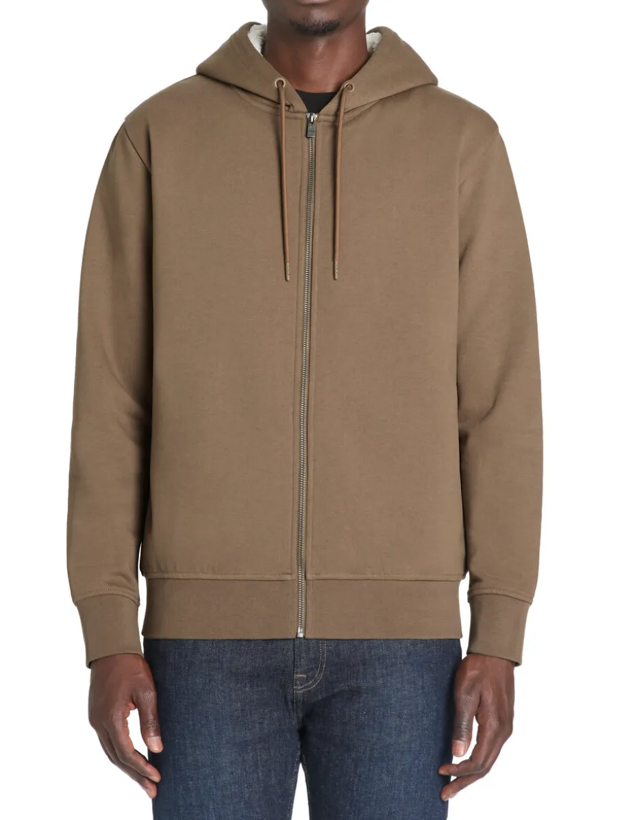 Vaste capuchon sweatshirt in gemengd katoen - taupe