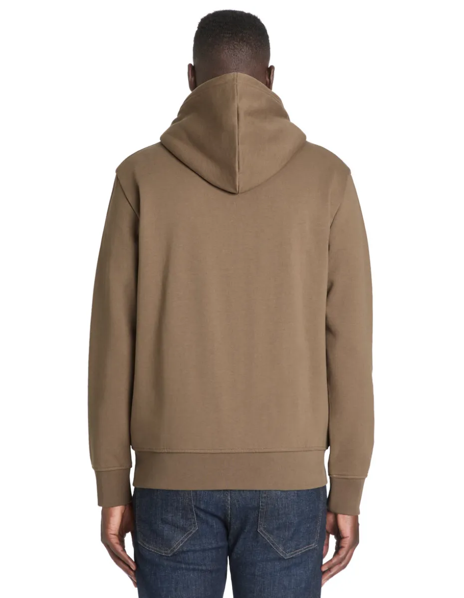 Vaste capuchon sweatshirt in gemengd katoen - taupe