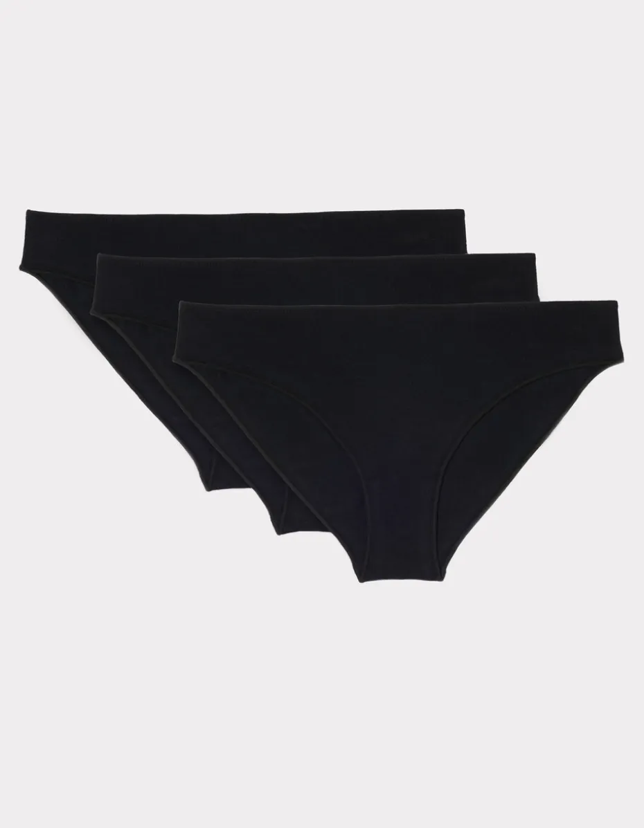 Verpakking van 3 katoenen slipjes - zwart