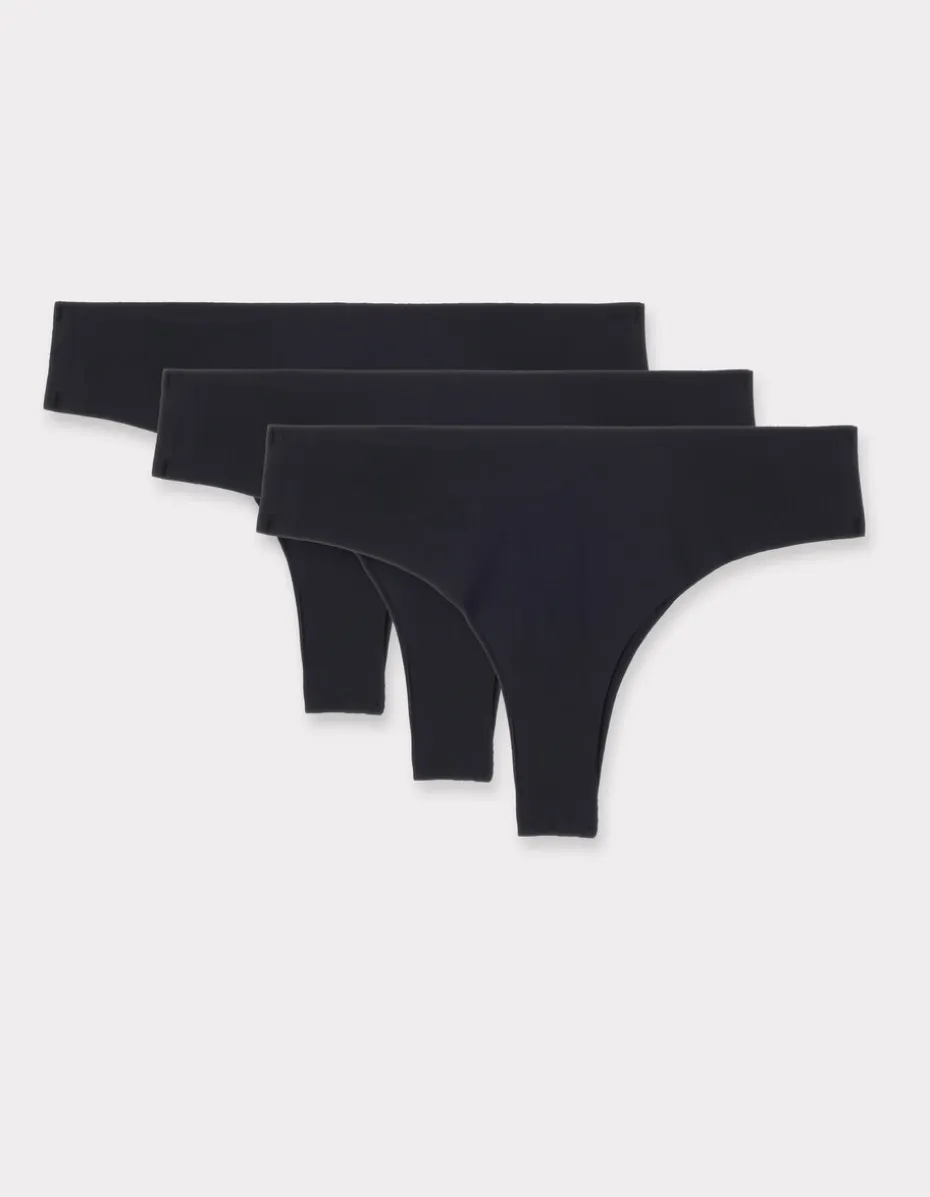 Verpakking van 3 microvezel strings - zwart