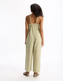 Vloeiende gehaakte jumpsuit aan de bovenkant - grijs