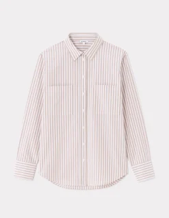 Wijd katoenen overhemd - beige