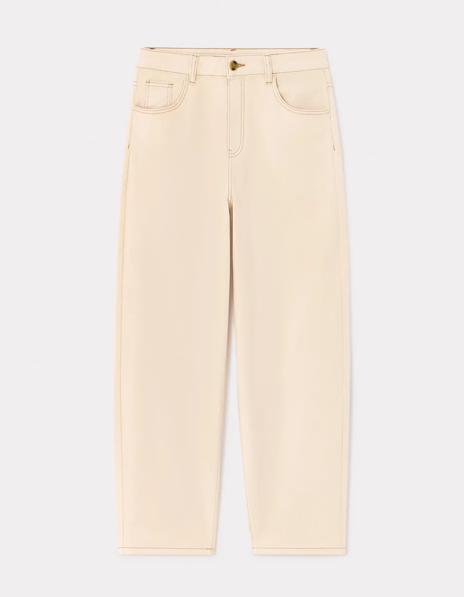 Wijde broek - beige