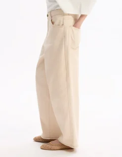 Wijde broek - beige