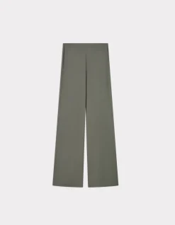Wijde broek van modalmix - olijfgroen