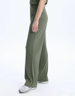 Wijde broek van modalmix - olijfgroen