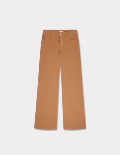 Wijde fluwelen broek - bruin
