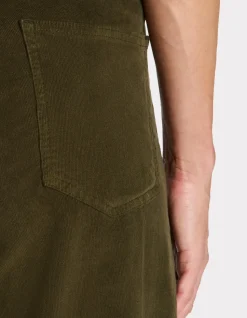 Wijde fluwelen broek - kaki