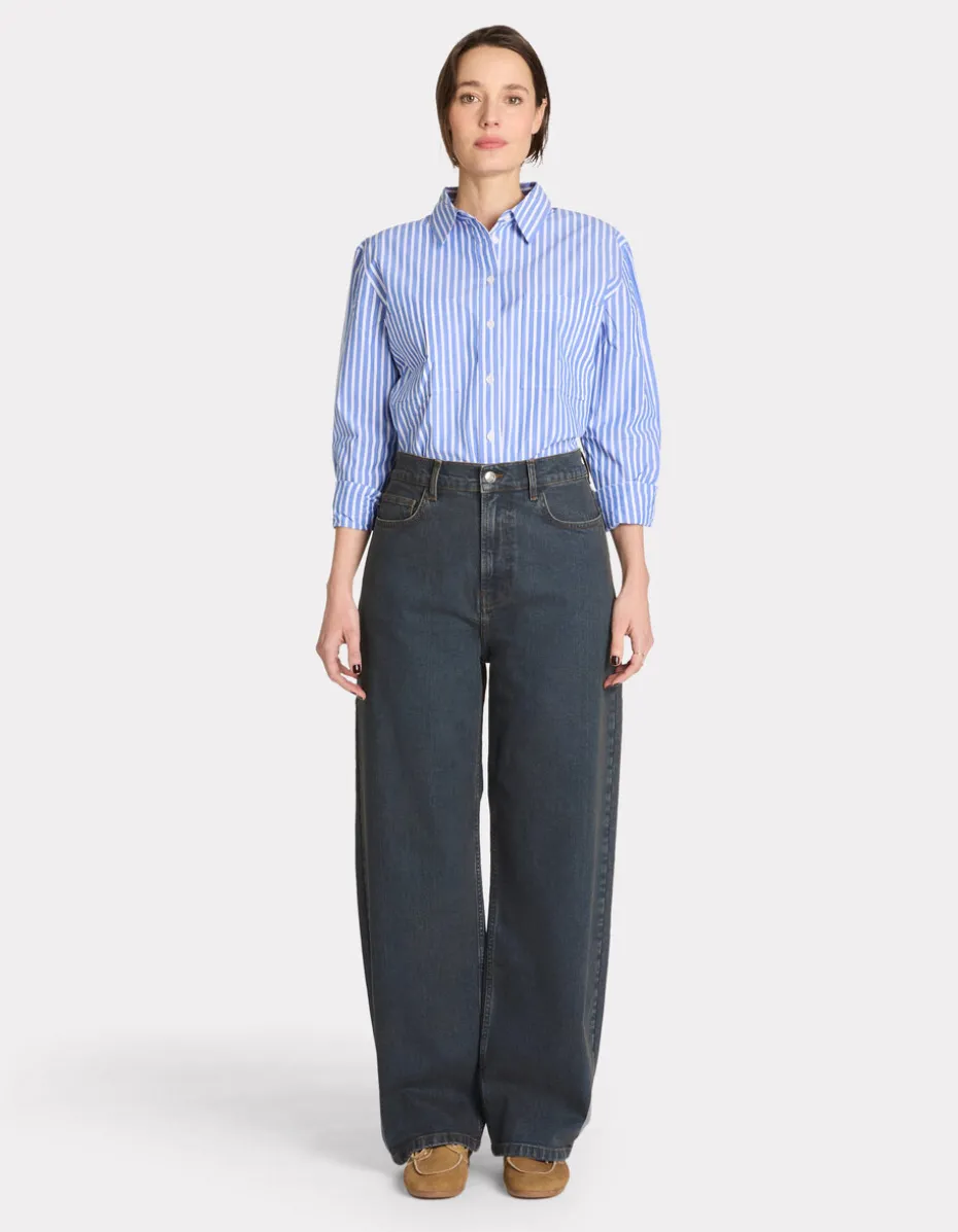 Wijde jeans - donkerblauw