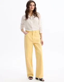 Wijde jeans - geel