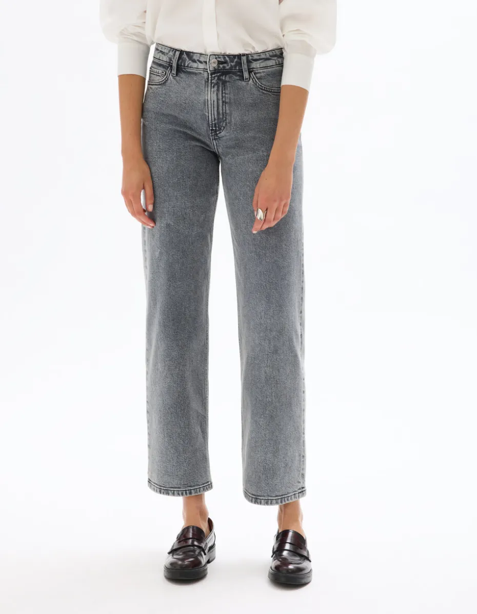 Wijde jeans - lichtgrijs
