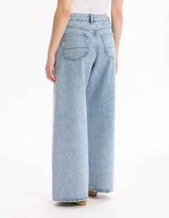 Wijde verwassen jeans - lichtblauw