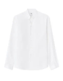 Wit regular fit overhemd met speciale kraag - 100% linnen