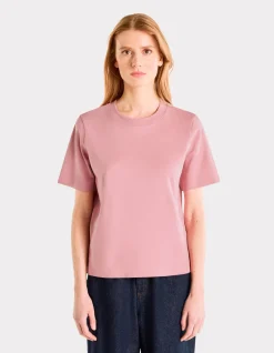 Zacht katoenen T-shirt met ronde hals - roze