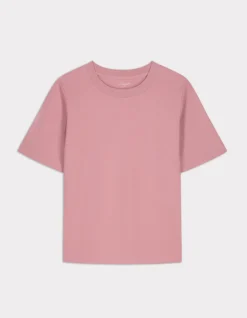 Zacht katoenen T-shirt met ronde hals - roze