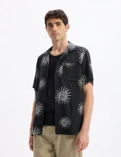 Zonneprint shirt 100% viscose - zwart